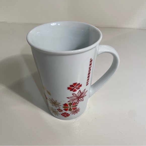 Starbucks Set of  2 White Red Gold Holiday Mugs        12 Oz - Picture 4 of 10